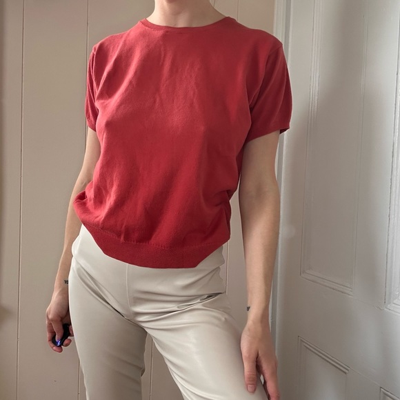 J. Crew Tops - Vintage J Crew Knit Cotton Red Blouse